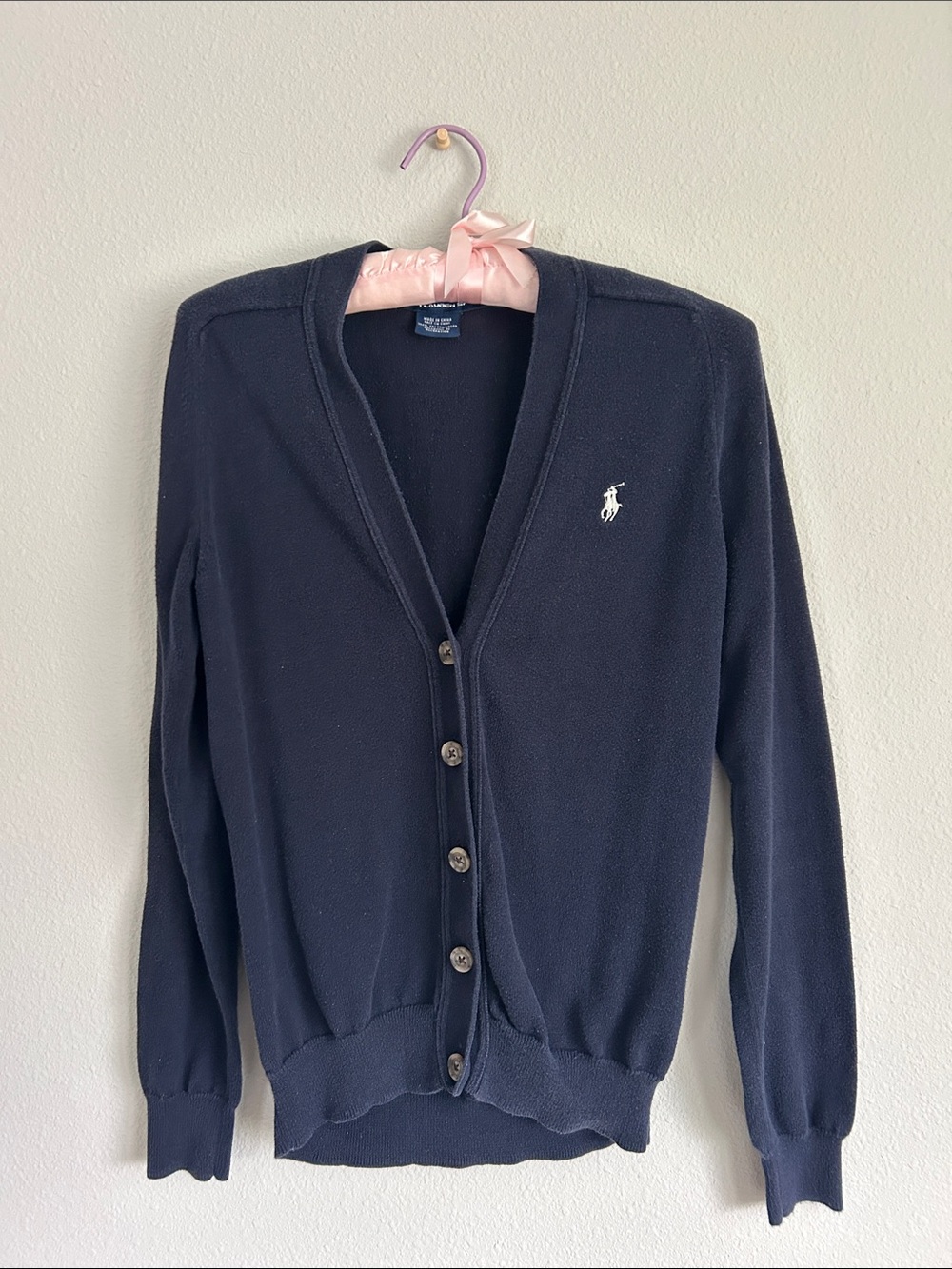 Polo Ralph Lauren Navy Blue V Neck Button Cardigan